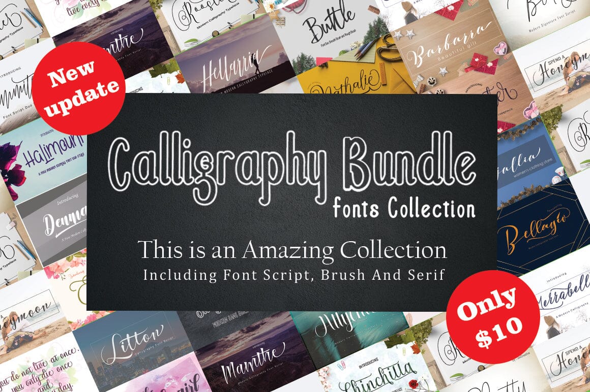 Calligraphy Lettering Design Powder Collection of Calligraphy Fonts Collection. New update! - So Fontsy