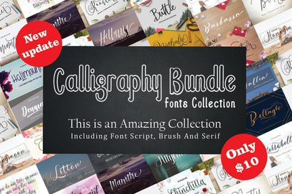 Collection of Calligraphy Fonts Collection. New update! Font JoeCreative 