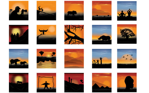 Collection of various nature silhouettes SVG naemmiah021 