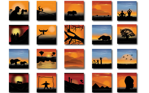 Collection of various nature silhouettes SVG naemmiah021 