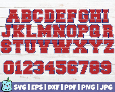 College Alphabet And Numbers SVG MintyMarshmallows 