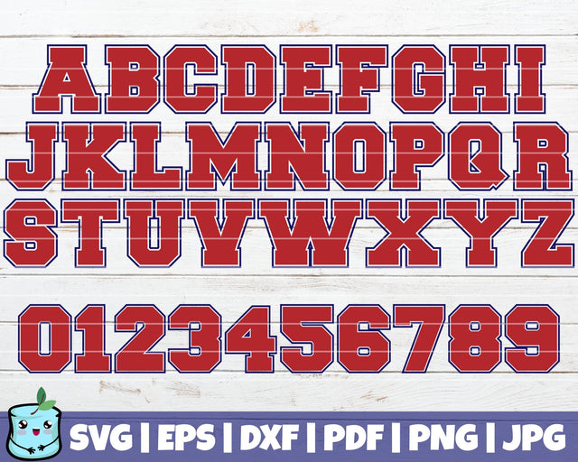College Alphabet And Numbers SVG MintyMarshmallows 