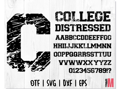 College Grunge Font | Distressed Font Font CreativeStudioTM 