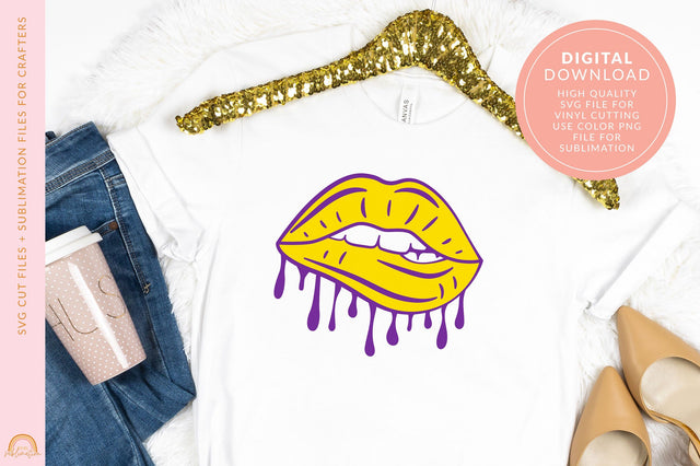 College Team Lips SVG File Drip Lips Football SVG File HM SVG Pixel Sublimation 