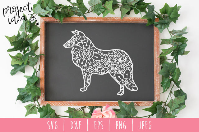 Collie Mandala Zentangle SVG SavoringSurprises 