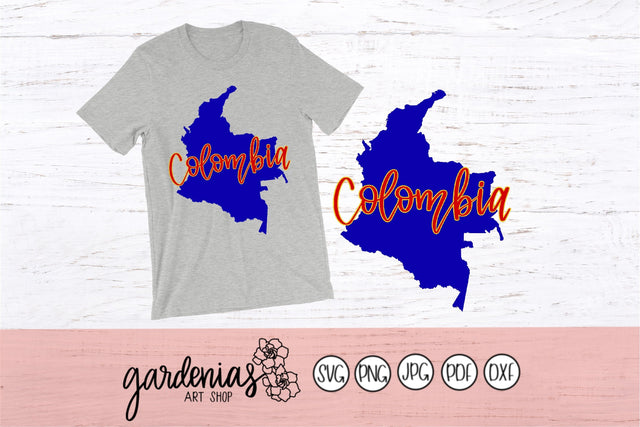 Colombia Hand Lettered SVG Gardenias Art Shop 