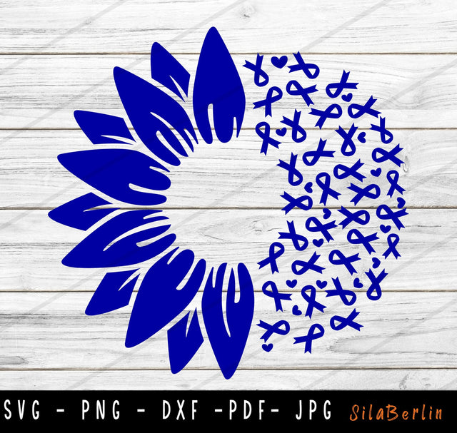 Colon Cancer Sunflower SVG, Colon Cancer svg, Colon Cancer Warrior, Colon Sunflower Ribbon, Colon Cancer Awareness , Instant Download SVG SilaBerlin 