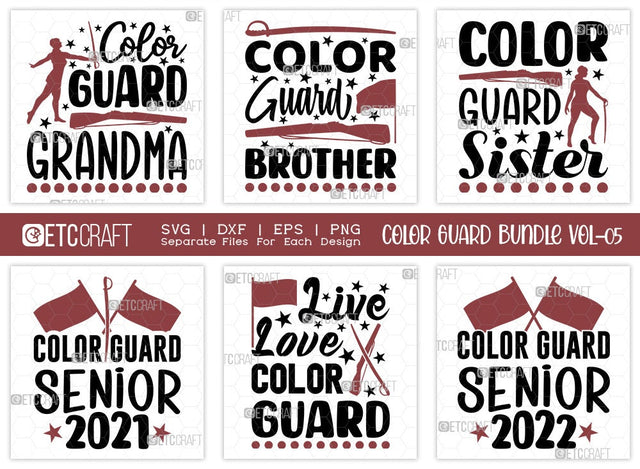 Color Guard Bundle Vol-05 | Color Guard Grandma Svg | Color Guard Brother Svg | Color Guard Sister Svg | Color Guard Senior 2021 Svg | Color Guard Quote Design SVG ETC Craft 