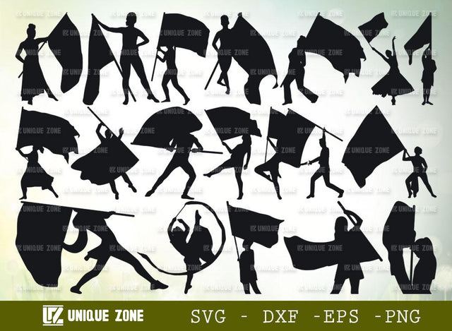 Color Guard Flags Svg | Color Guard Svg | Flags Svg | Marching Band Svg | Male Color Guard Svg SVG Unique Zone 