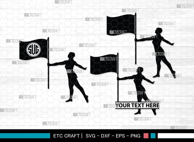 Color Guard Monogram, Color Guard Silhouette, Color Guard SVG, Color Guard Flags Svg, Marching Band Svg, Color Guard Rifle Sabre Svg, SB00448 SVG ETC Craft 