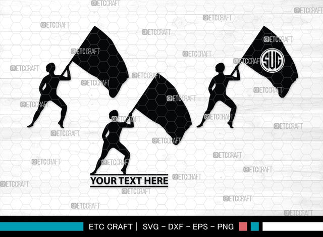 Color Guard Monogram, Color Guard Silhouette, Color Guard SVG, Color Guard Flags Svg, Marching Band Svg, Color Guard Rifle Sabre Svg, SB00448 SVG ETC Craft 