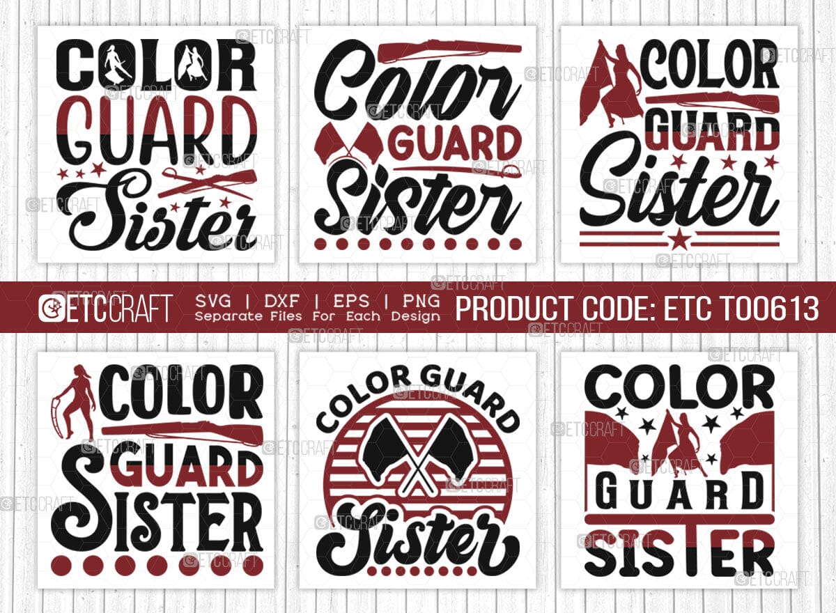 Color Guard Flags Silhouette SVG Bundle, Marching Band Svg, Female