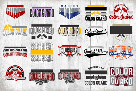 Color Guard svg Bundle - Color Guard Template Bundle 1 - svg - dxf - eps - png - Cut File - Silhouette - Cricut - Digital Download SVG Svg Cuttables 