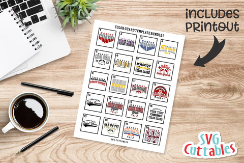 Color Guard svg Bundle - Color Guard Template Bundle 1 - svg - dxf - eps - png - Cut File - Silhouette - Cricut - Digital Download SVG Svg Cuttables 