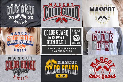 Color Guard svg Bundle - Color Guard Template Bundle 1 - svg - dxf - eps - png - Cut File - Silhouette - Cricut - Digital Download SVG Svg Cuttables 