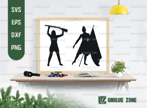 Color Guard SVG Bundle, Marching Band Svg, Color Guard Mom Svg, Female Color Guard, Color Guard Flag SVG Unique Zone 