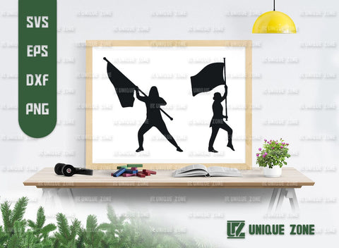 Color Guard SVG Bundle, Marching Band Svg, Color Guard Mom Svg, Female Color Guard, Color Guard Flag SVG Unique Zone 