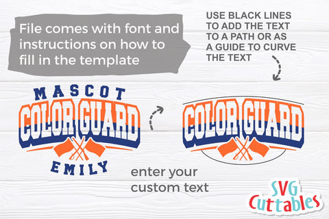 Color Guard svg - Color Guard Template 0019 - svg - dxf - eps - png - Cut File - Silhouette - Cricut - Digital Download SVG Svg Cuttables 