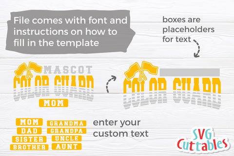 Color Guard SVG | Color Guard Template 004 SVG Svg Cuttables 