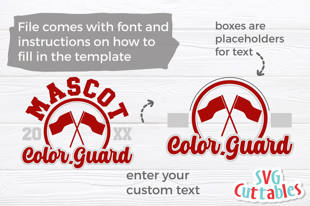 Color Guard SVG | Color Guard Template 008 - So Fontsy
