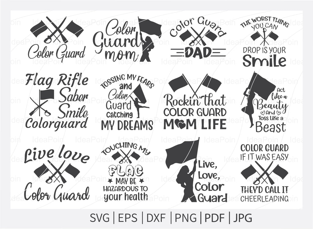 Color Guard SVG File, Marching Band svg, Color Guard Flag Svg, Band ...