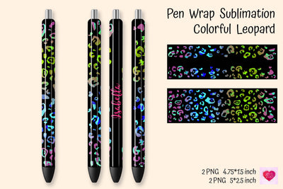 Color Leopard Pen Wrap Sublimation. Waterslide Pen Wraps Sublimation Kseniia designer 