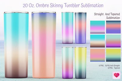 Color Ombre Skinny Tumbler Ideas Sublimation Kseniia designer 