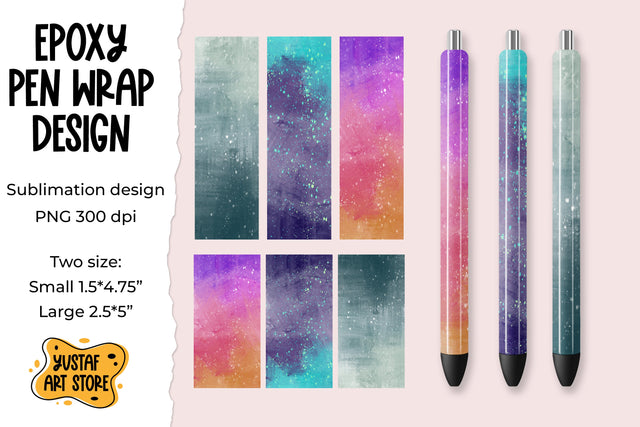 Color texture epoxy pen wrap sublimation design Sublimation Yustaf Art Store 