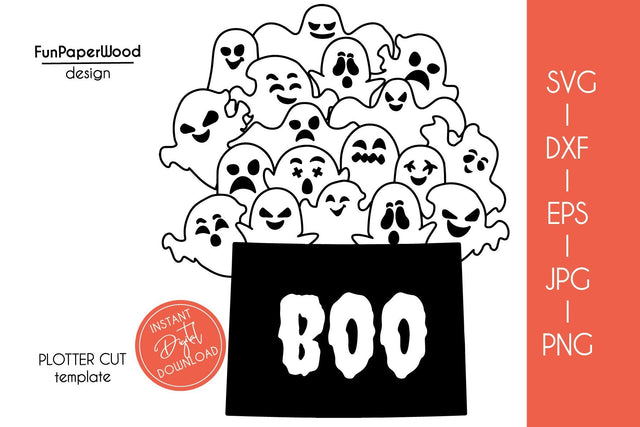 Colorado CO state map Cute Halloween Boo scary ghosts faces SVG DXF EPS PNG JPEG SVG FunPaperWood 