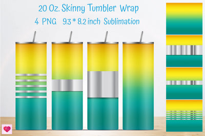 Colorful 20 Oz Straight Skinny Tumbler Sublimation Sublimation Kseniia designer 