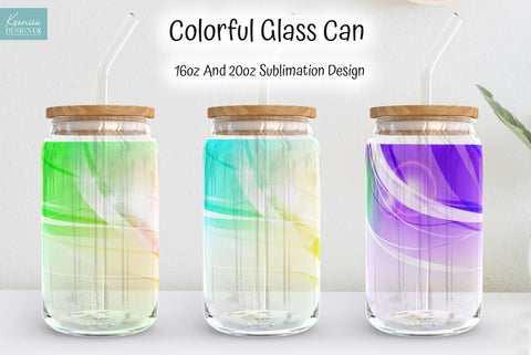 Colorful Abstract Glass Can Wrap Sublimation Design Sublimation Kseniia designer 