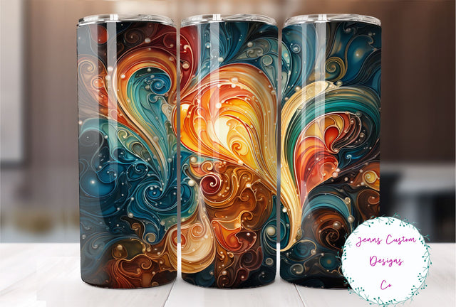 Colorful Abstract Pattern 20 oz Skinny Tumbler Sublimation Design Digital Download PNG Instant DIGITAL ONLY, Straight tumbler wrap. Sublimation Jenn Driscoll 