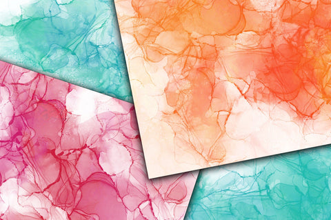 Colorful Alcohol Ink Digital Papers SVG Old Market 