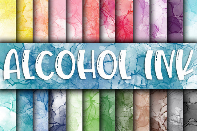 Colorful Alcohol Ink Digital Papers SVG Old Market 