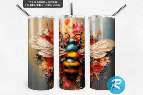 Colorful Bee 20 oz / 30 oz Skinny Tumbler Sublimation Regulrcrative 