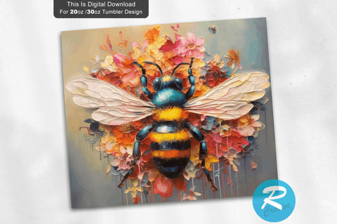 Colorful Bee 20 oz / 30 oz Skinny Tumbler Sublimation Regulrcrative 