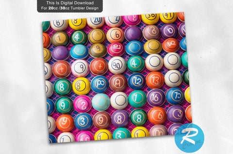 Colorful Bingo 20 Oz / 30 Oz Tumbler PNG Sublimation Regulrcrative 