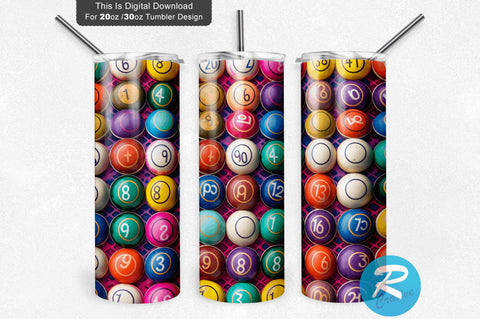 Colorful Bingo 20 Oz / 30 Oz Tumbler PNG Sublimation Regulrcrative 