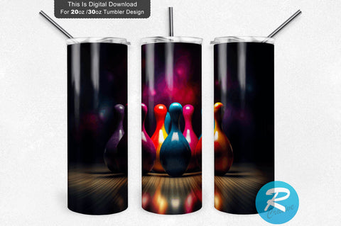 Colorful Bowling 20 oz / 30 oz Skinny Tumbler Sublimation Regulrcrative 