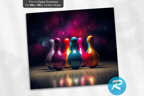Colorful Bowling 20 oz / 30 oz Skinny Tumbler Sublimation Regulrcrative 