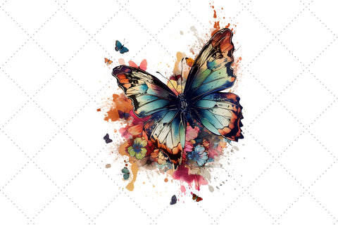 Colorful Butterfly floral Sublimation Clipart Bundle, Sublimation, Colorful Butterfly floral Sublimation FloridPrintables 