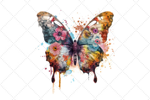 Colorful Butterfly floral Sublimation Clipart Bundle, Sublimation, Colorful Butterfly floral Sublimation FloridPrintables 