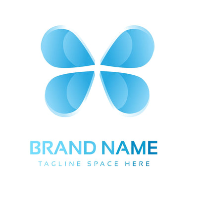 Colorful butterfly logo. Overlay transparent sheets style. SVG naemmiah021 
