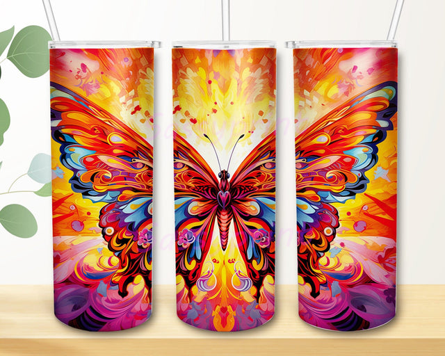 Colorful Butterfly Wings Spread 20oz Skinny Tumbler Png, Watercolor Wings Butterfly Tumbler, Colorful Butterflies Png, Butterfly Wings Tumbler, Butterfly Sublimation Design Sublimation sassyprint 