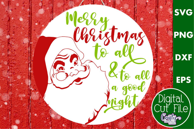 Colorful Christmas Svg Round Sign, Merry Christmas To All SVG Crafty Mama Studios 
