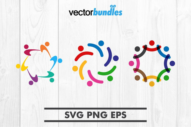 Colorful community clip art svg SVG vectorbundles 