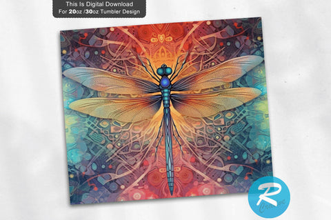Colorful Dragonfly 20 oz / 30 oz Skinny Tumbler Sublimation Regulrcrative 