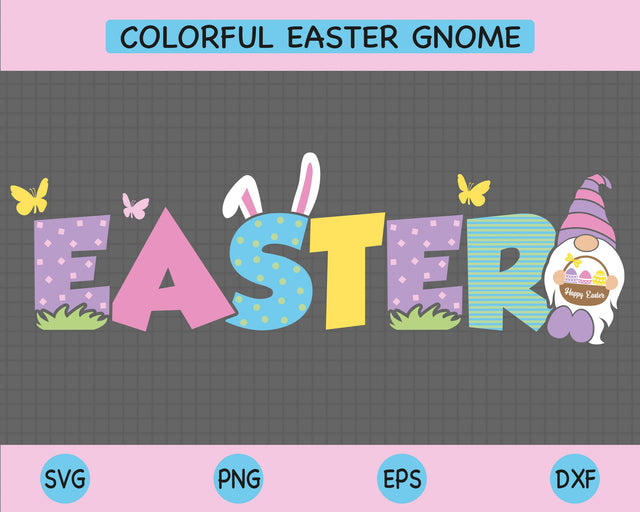 Colorful Easter Svg, Easter Gnome Svg, Easter Svg SVG SvgMonkeys 