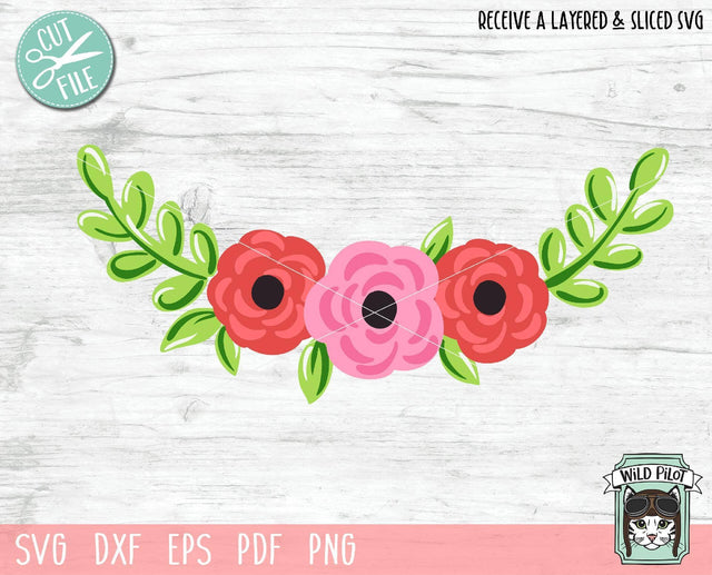 Colorful Flower Border SVG Cut File SVG Wild Pilot 