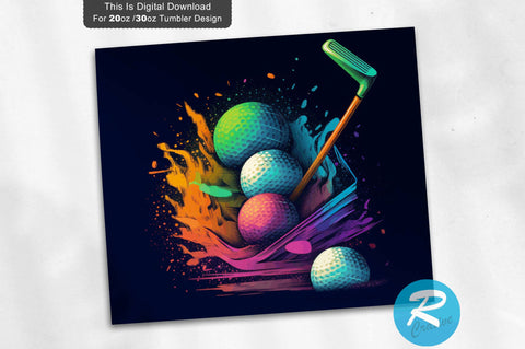 Colorful Golf 20 Oz / 30 Oz Tumbler PNG Sublimation Regulrcrative 